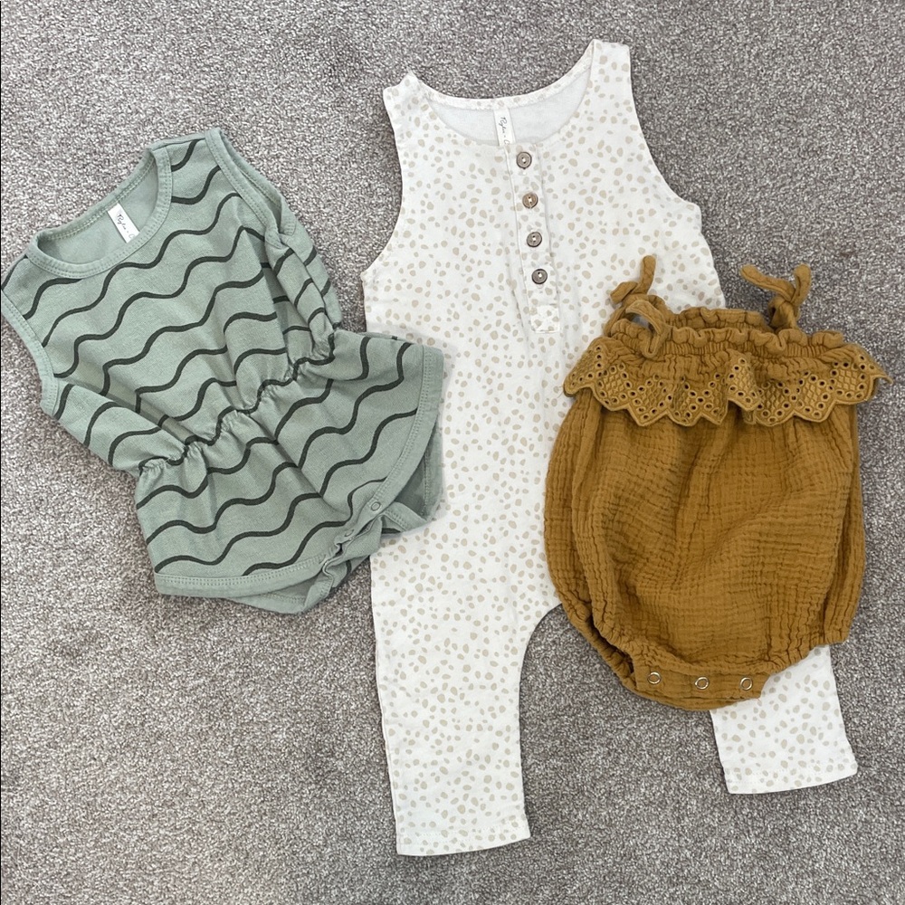 Rylee + Cru Bubble and Romper Three Piece Set